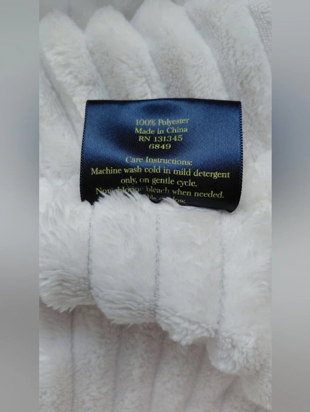 Cream Ribbed Plush Blanket - Home Accents